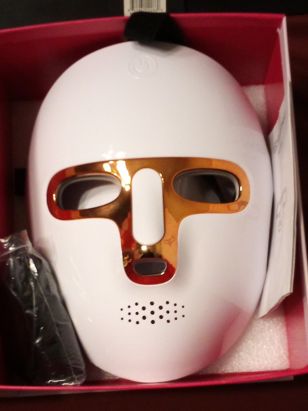 White and Gold LED Facial Mask - At-Home Skin Therapy